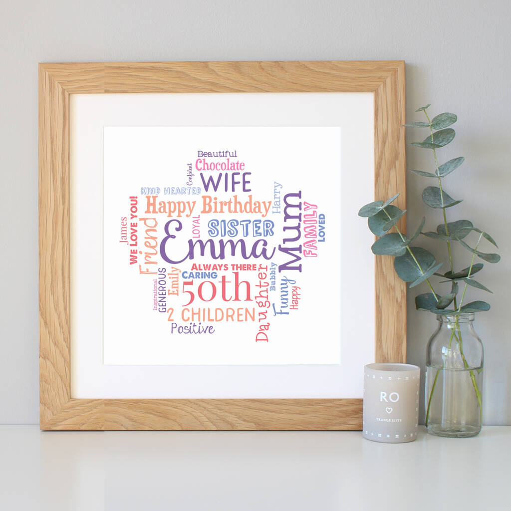 Personalised 50th Birthday Gift For Her By Hope And Love ...