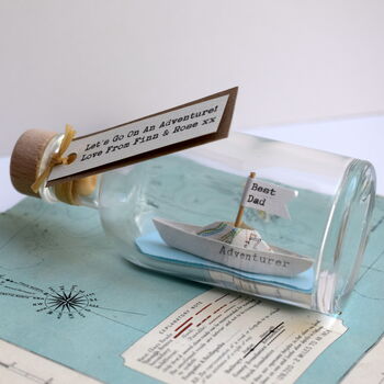 Personalised Handmade Paper Boat In A Bottle, 8 of 12