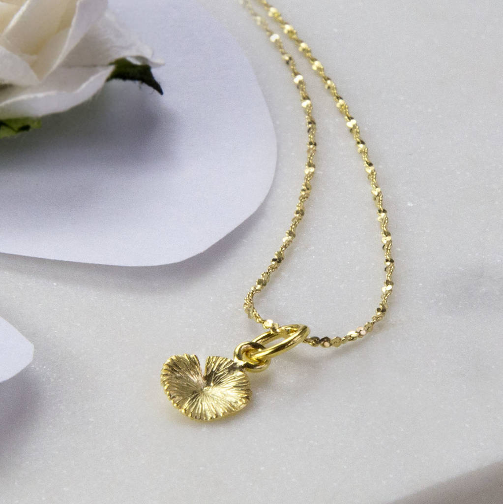 Gold Plated Sterling Silver Lily Pad Necklace By Martha Jackson Sterling Silver