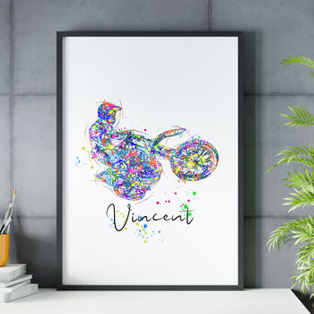 Motocross Rough Personalised Sports Art Print, 3 of 4