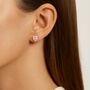 Sterling Silver Pink Heart Cz Stud Earrings – 7mm, thumbnail 1 of 4