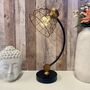 48cm Black Bronze Metal Desk Table Lamp Battery Operated Cage Industrial Light, thumbnail 1 of 8