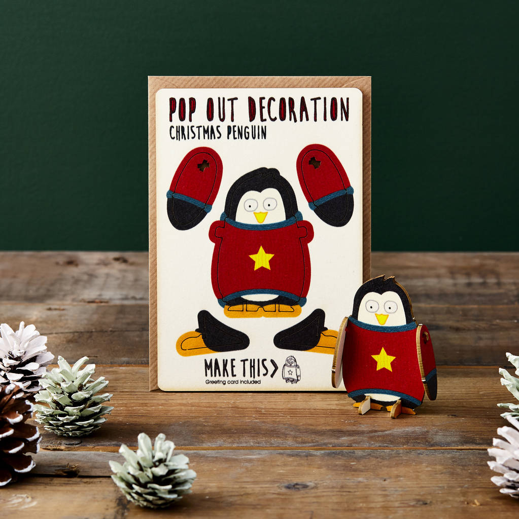 Pop Out Penguin Christmas Card By The Pop Out Card Company