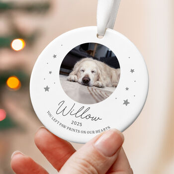 Personalised Pet Memorial Photo Ornament Personlised Name, 5 of 7