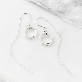Total Eclipse Threader Earrings Silver, 6 of 8