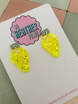 Christmas Lights Glitter Christmas Earrings / Festive Jewellery / Shimmering Multi Colour Dangles, 2 of 12