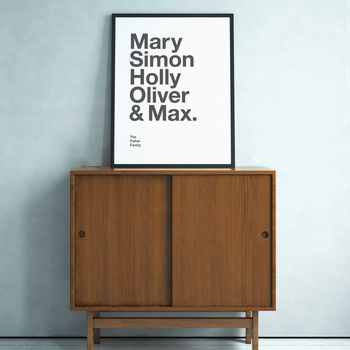 Personalised Typographic Family Names Print, 9 of 10