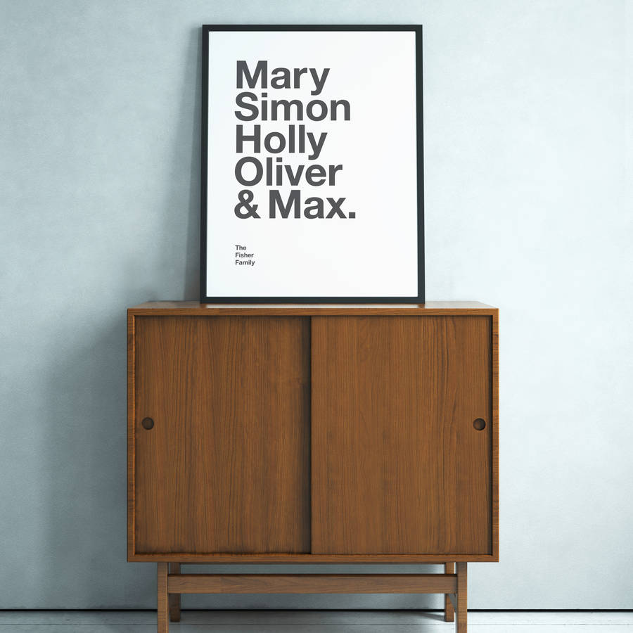 Personalised Typographic Family Names Print, 1 of 10