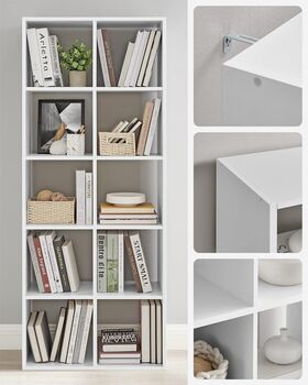 Bookcase Divider Shelf Storage Unit Scandinavian Style, 5 of 6