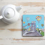Balloons Over The Toll Bridge Square Teapot Stand, thumbnail 2 of 3