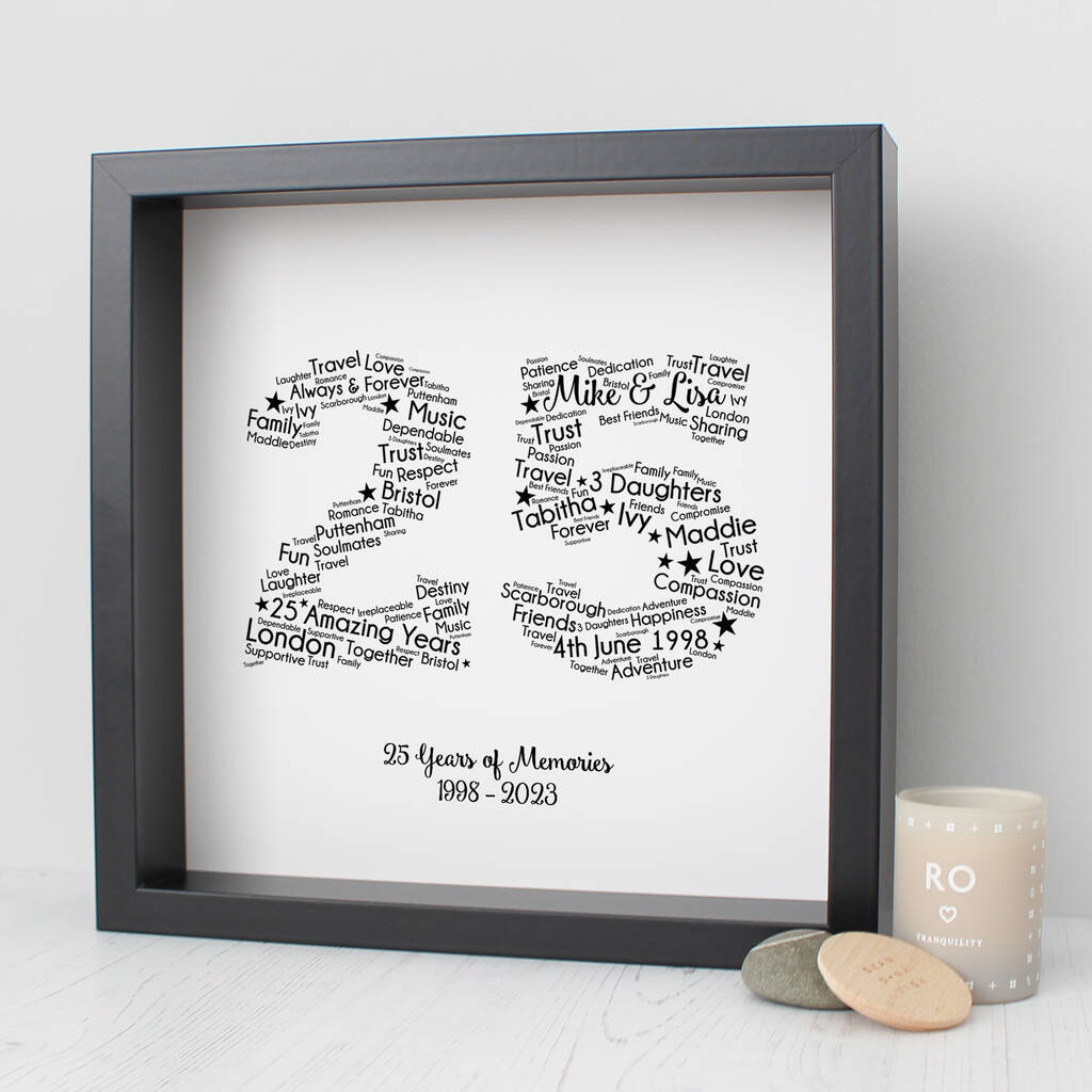 Personalised 25th Wedding Anniversary Gift For Husband By Hope and Love