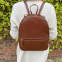 Dark Tan Leather Backpack, thumbnail 2 of 3