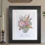 Personalised Birth Month Flowers In Vase Print, thumbnail 1 of 4