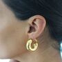 18k Gold Plated Chubby Hoop Earrings, thumbnail 7 of 9