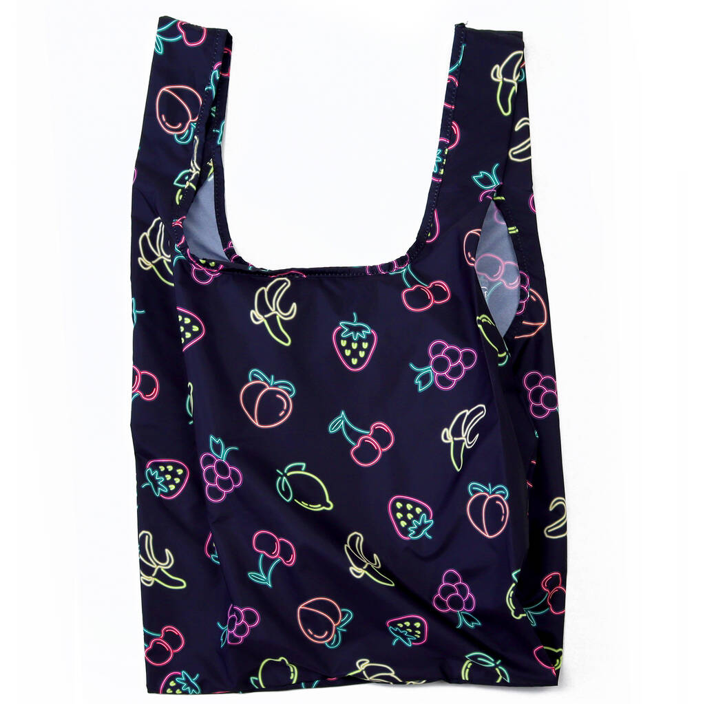 Neon Fruits 100 Recycled Plastic Reusable Bag By KIND BAG