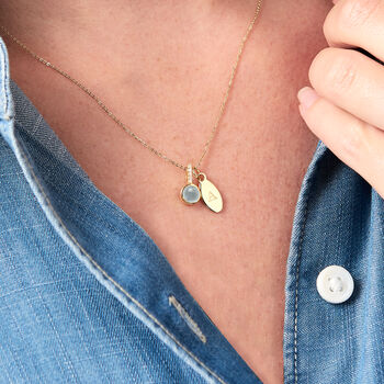 Birthstone Necklace With Initial And Real Diamonds, 12 of 12