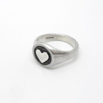Personalised Symbol Round Silver Signet Ring, 2 of 4