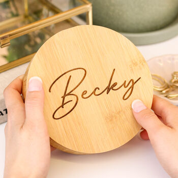 Personalised Signature Bamboo Box Jewellery Case, 3 of 4