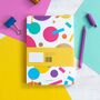 Rainbow Notebook |Elastic Enclosure |Confetti Pattern, thumbnail 2 of 7