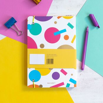 Rainbow Notebook |Elastic Enclosure |Confetti Pattern, 2 of 7