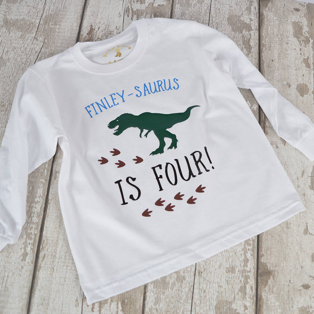 personalised dinosaur footprints birthday t shirt by rocket & rose ...