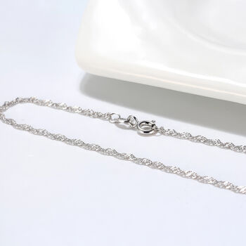 Sterling Silver Singapore Twisted Curb Chain Necklace, 4 of 9
