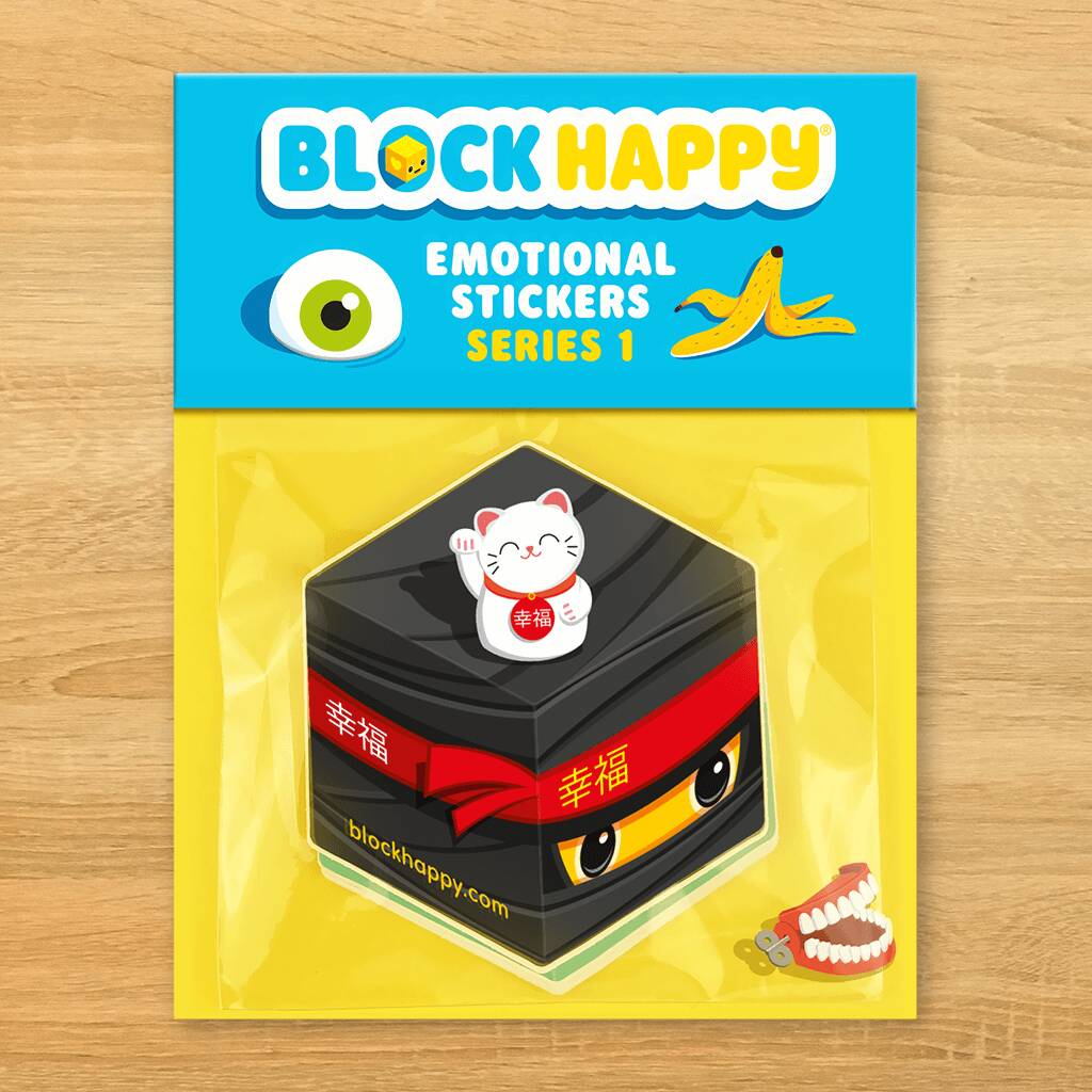 Block Happy Emotional Characters Sticker Pack, 1 of 4