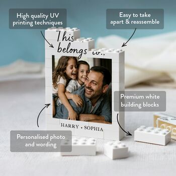 Personalised Christmas Photo Memory Block For Dad, 4 of 9