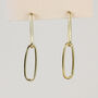 Minimalist Oval Dangle Stud Earrings, thumbnail 2 of 4