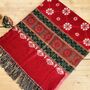 Handwoven Red Boho Recycled Cotton Throw Blanket, thumbnail 8 of 9