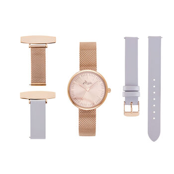 Annie Apple Leather/Mesh Interchangeable Fob Watch, 7 of 7