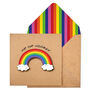 Hip Hip Hooray Personalised Rainbow Handmade Card, thumbnail 1 of 5