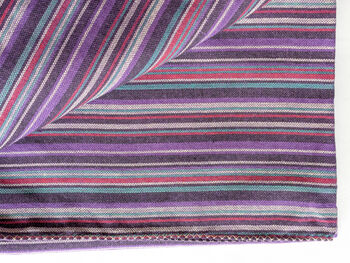 Nepali Cotton Scarf, Purple Stripes, Ethically Handmade, 3 of 7