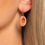 Orange And Cream Geometric Circular Earrings • Gold Plated Sterling Silver Hooks, thumbnail 4 of 8