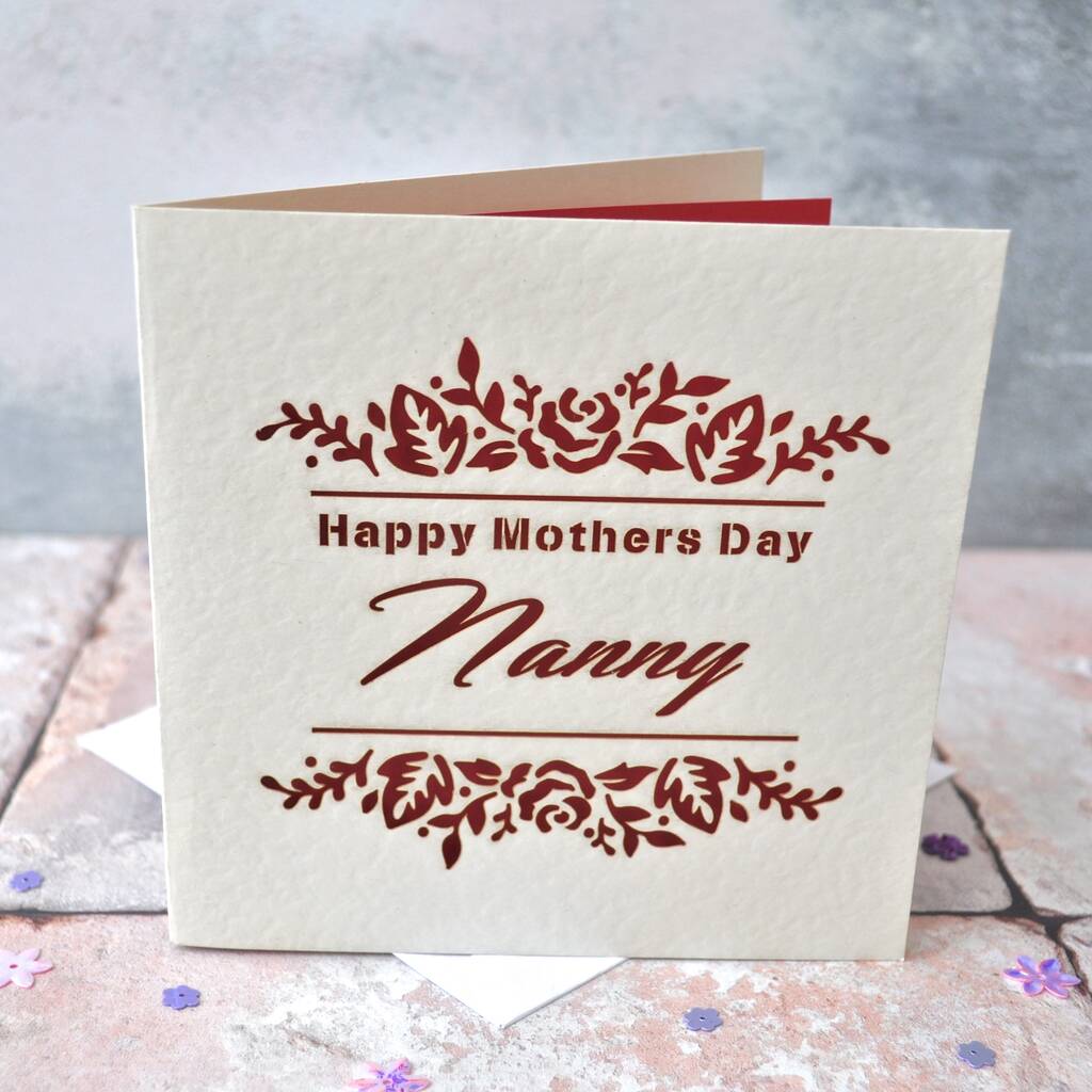 Laser Cut Nanny Mothers Day Card, 1 of 2