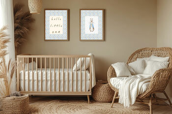 Hello Little One Blue Nursery Art Prints, 2 of 4