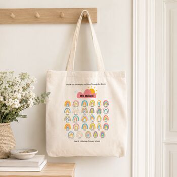 Teacher Gift Rainbow Tote Bag, 2 of 6