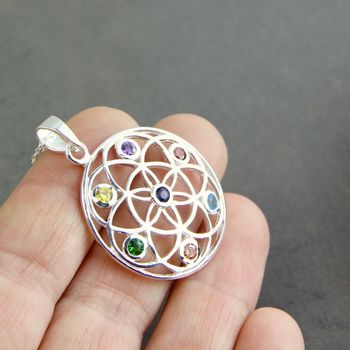 Sterling Silver Chakra Necklace, 3 of 6