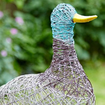 Handmade Fat Duck Wire Garden Ornament, 2 of 5