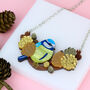 Blue Tit And Pine Cone Necklace, thumbnail 4 of 7