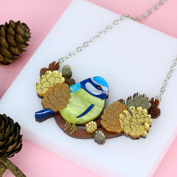 Blue Tit And Pine Cone Necklace, 4 of 7