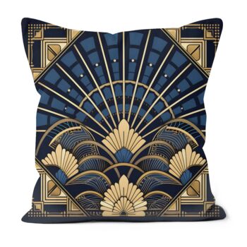 Deco Elegance In Blue Art Deco Cushions Design Four, 4 of 8