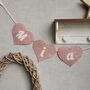 Heart Shaped Bunting In Dusky Pink For Girls Baby Room, thumbnail 8 of 12