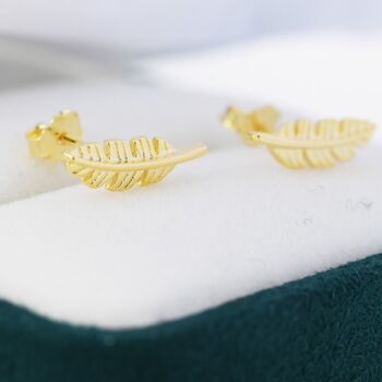 Sterling Silver Dainty Little Feather Stud Earrings, 3 of 12