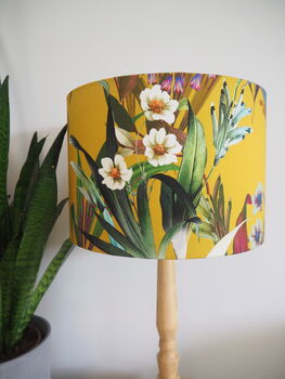Mustard Exotic Floral Lampshade, 6 of 8