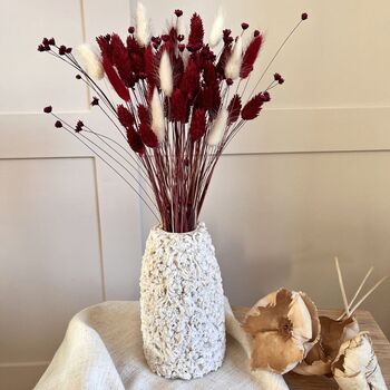 Mini Red And White Bunny Tail Arrangement, 2 of 3