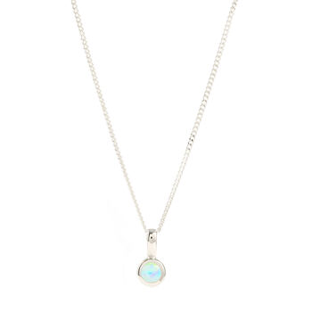 October Birthstone Opal Silver Charm Necklace, 4 of 10
