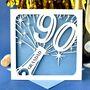 Champagne Bottle Personalised 90th Birthday Card, thumbnail 1 of 4