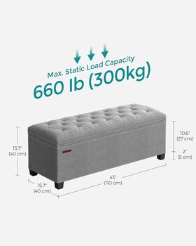 Storage Ottoman Footstool With Lid Feet Bed End Bench, 12 of 12