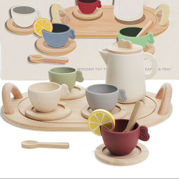 Wooden Tea Set With Silicone Cups Toddler Christmas, 2 of 2